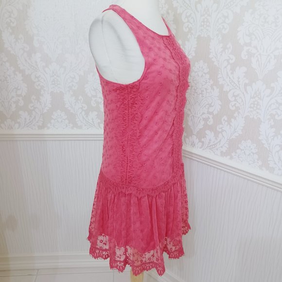 Love Fire Pink Lace Racerback Dress Juniors Size XS - Picture 2 of 4